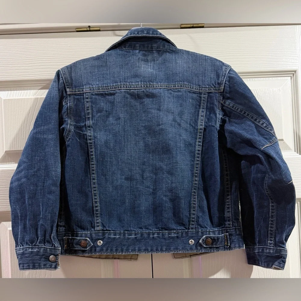 Gap Kids  Denim Jacket Girls Size M (8) Blue Jean. Adjustable Bottom Buttons